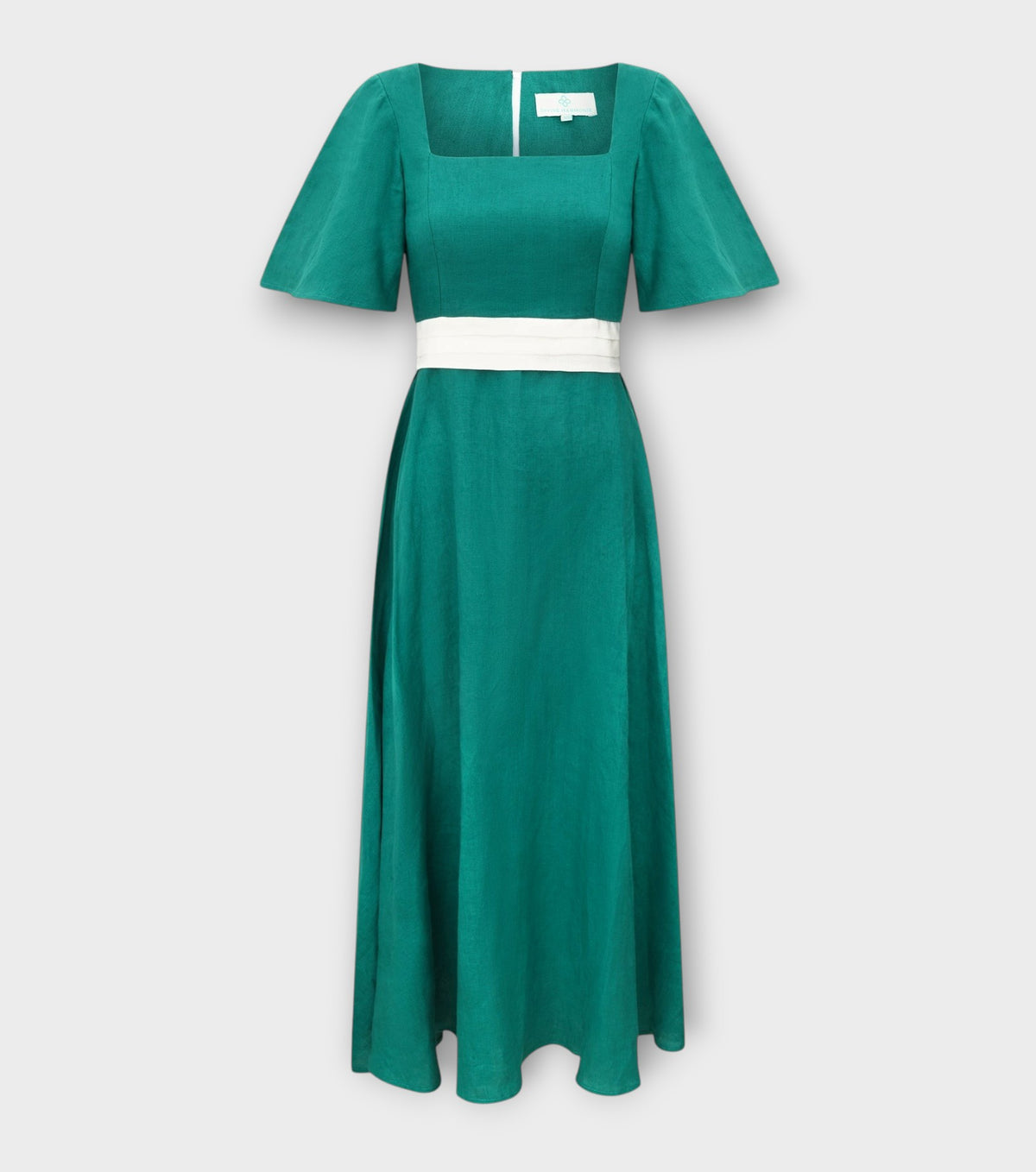 Emerald Earth Linen Maxi Dress
