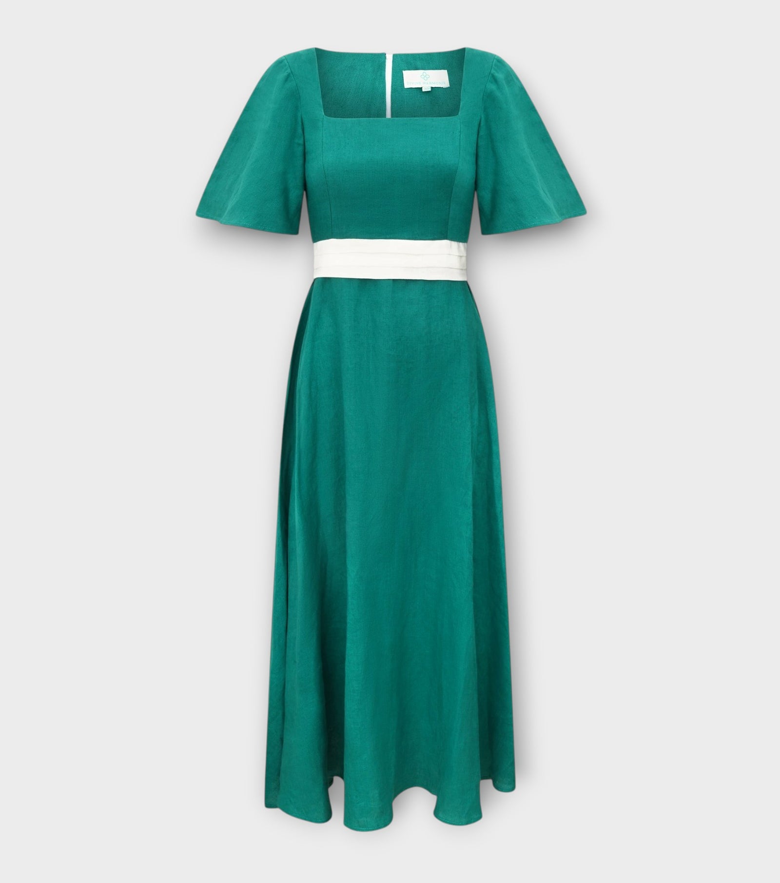 Emerald Earth Linen Maxi Dress