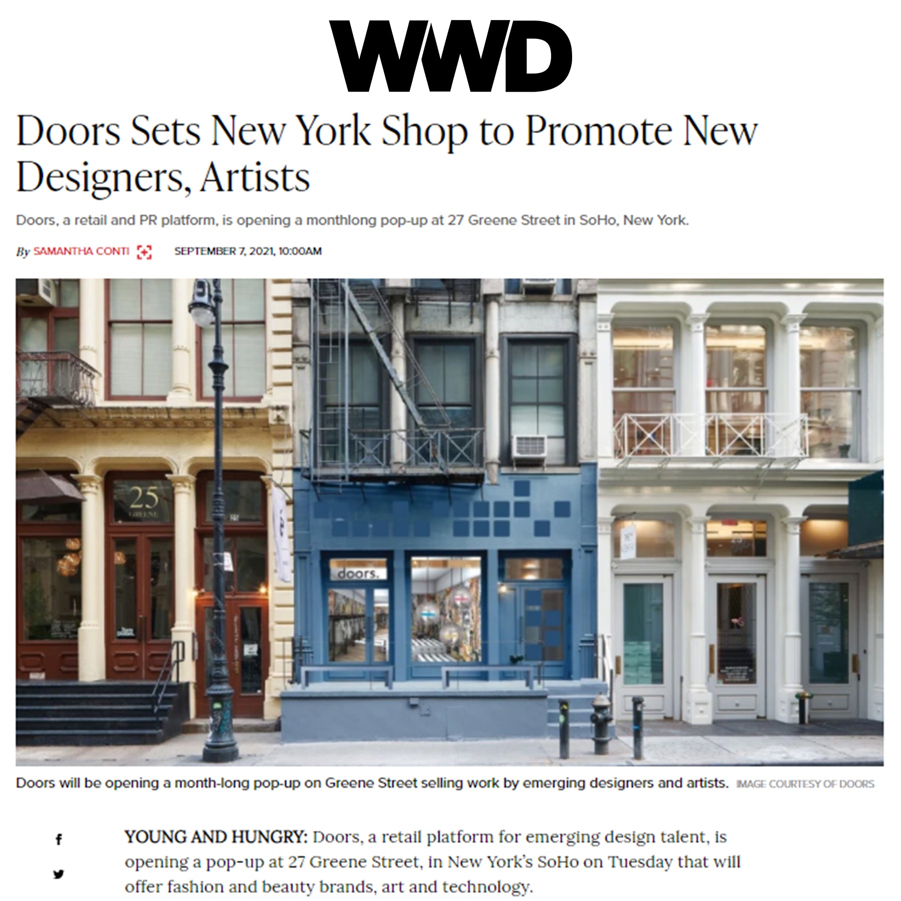 Doors Sets New York Shop to Promote New Designers, Artists - doors in WWD
