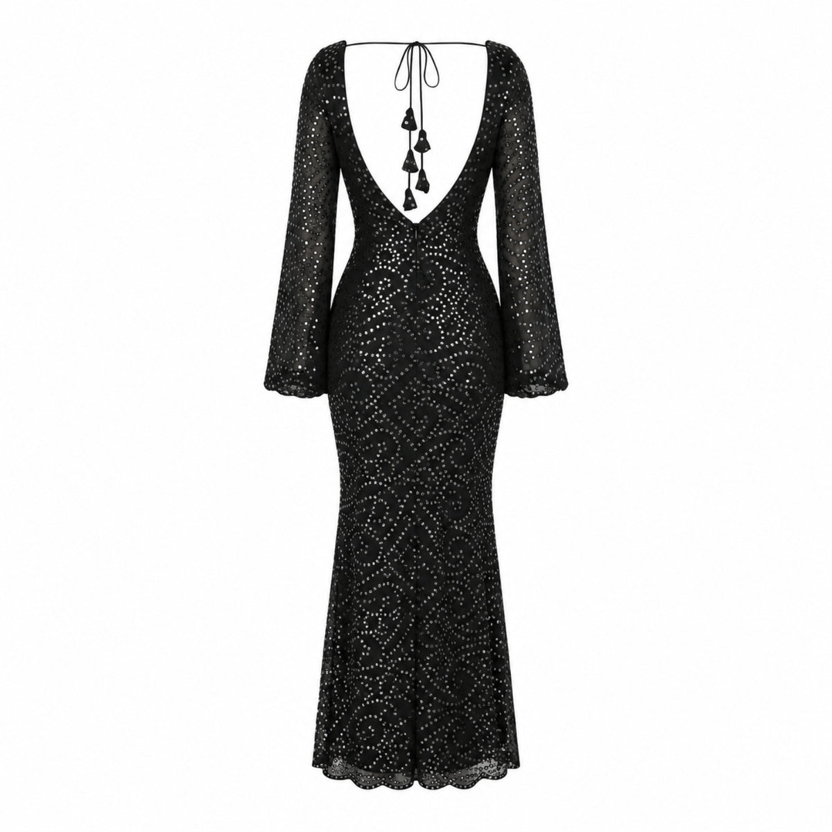 Black Patra Mermaid Maxi Dress - ghost mannequin front (updated)