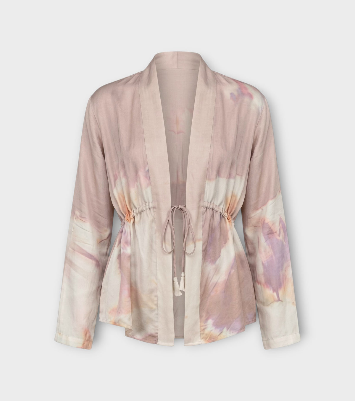 Dusty Rose Ruched Tie-Front Top