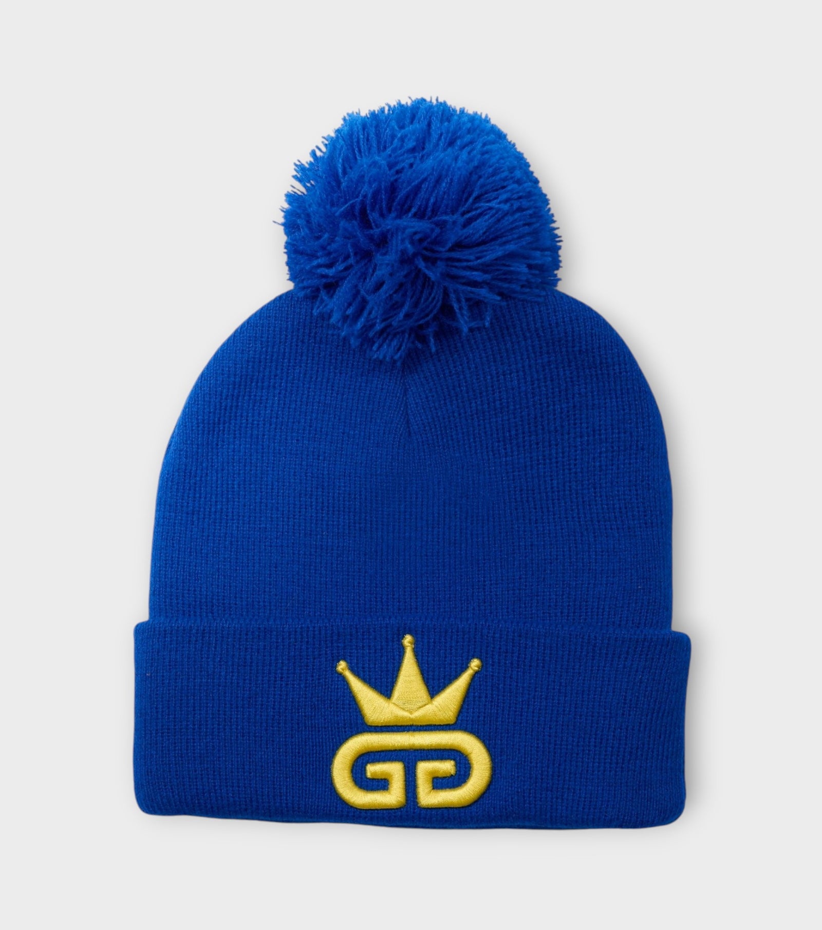Egyptian Blue Beanie with Yellow Woven Logo