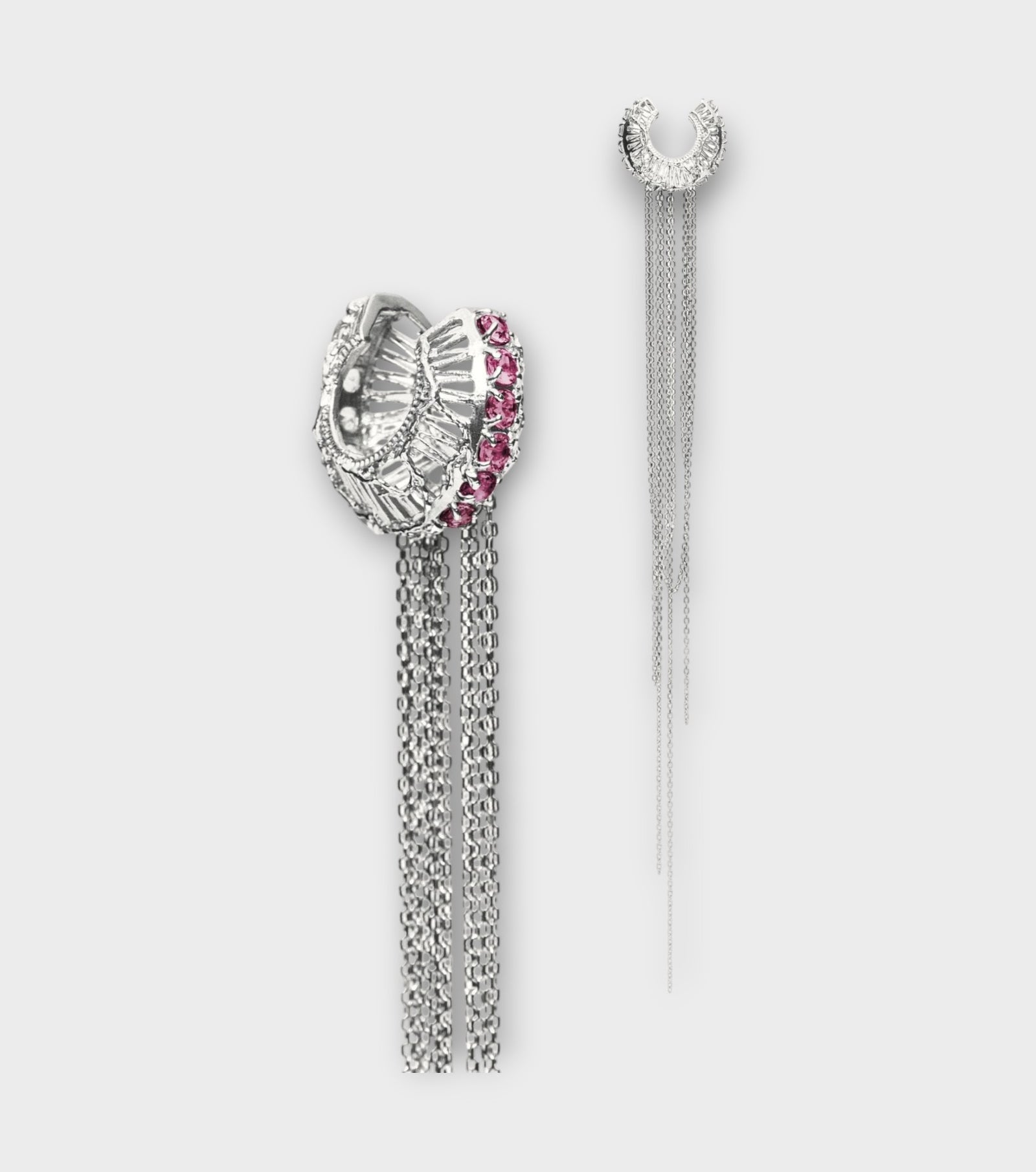 Greatness Gone Earcuff with Chains | Garnet