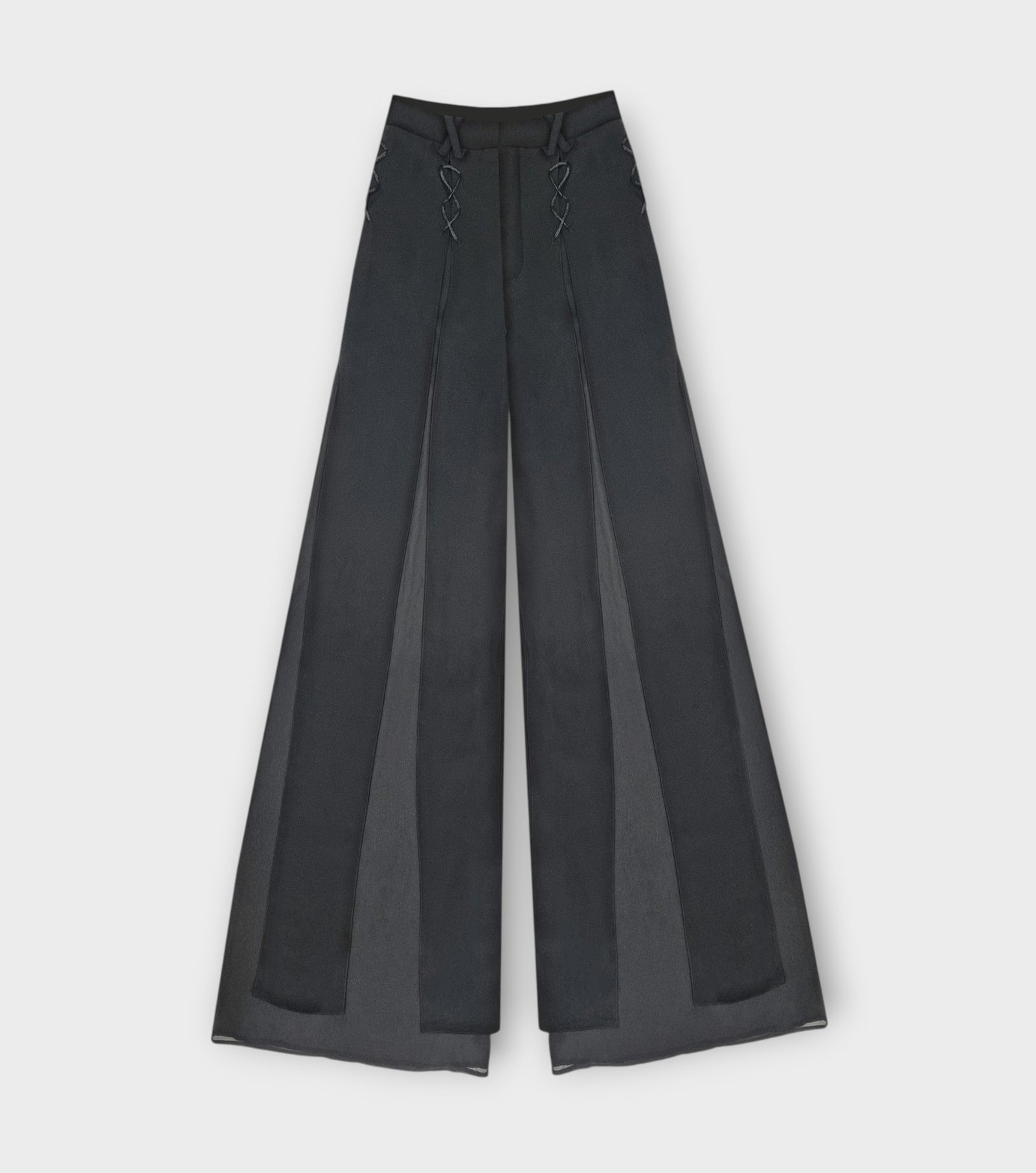 Paneled Flare Trousers