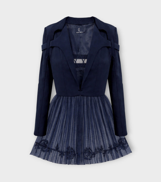 Peplum Style Jacket | Blue