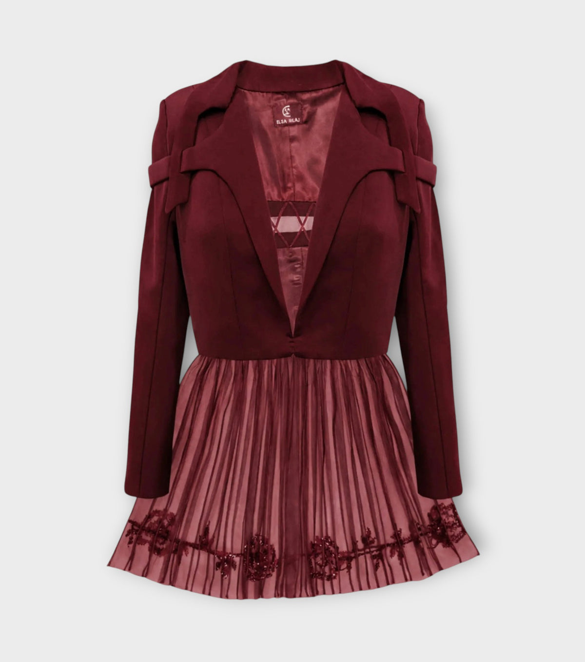 Peplum Style Jacket | Burgundy