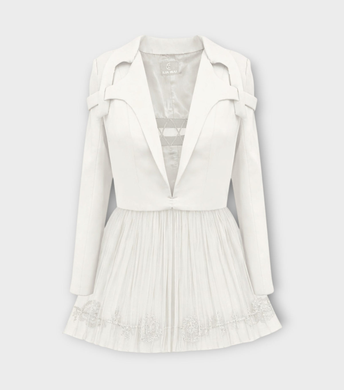 Peplum Style Jacket | White