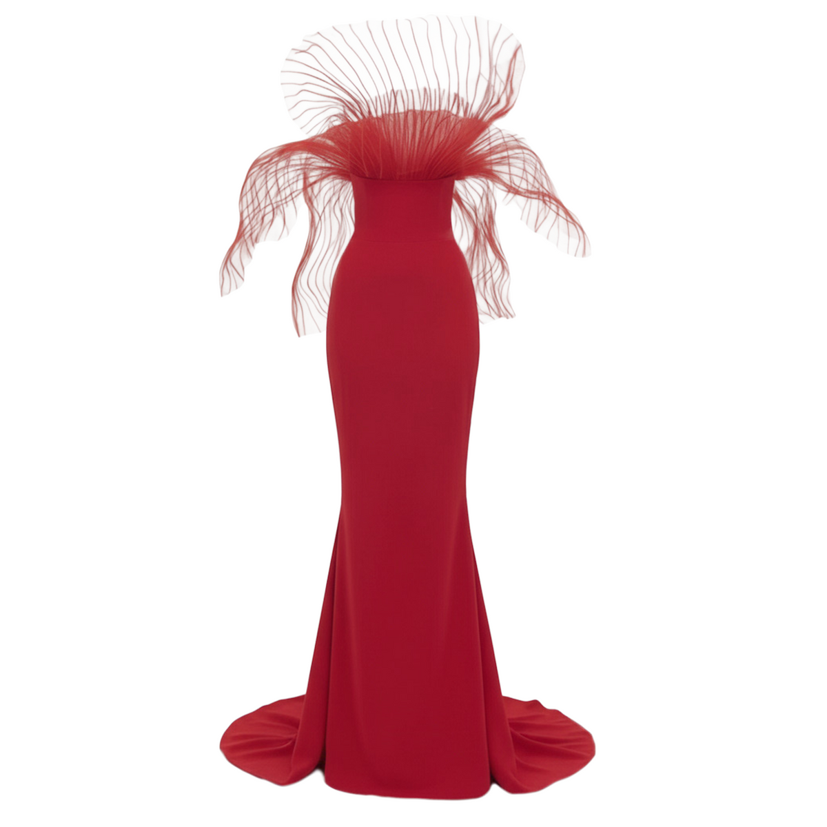 Red Marmaid Structured Gown