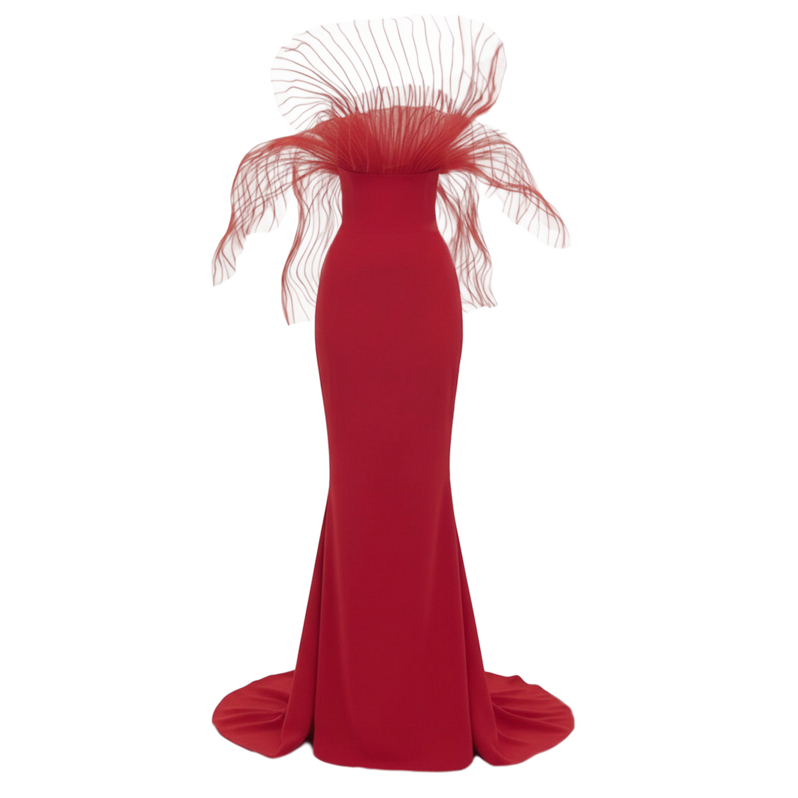 Red Marmaid Structured Gown