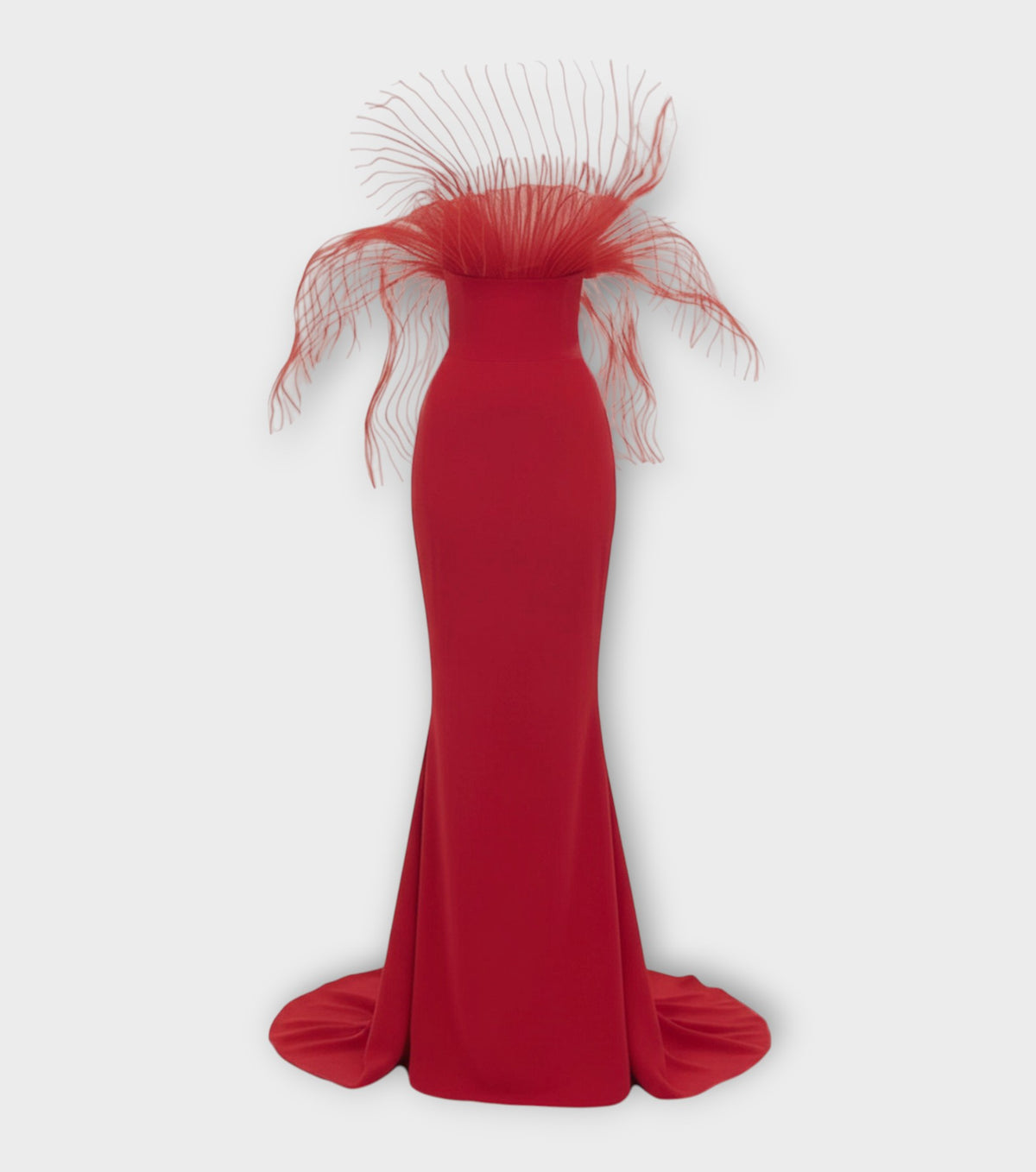 Red Marmaid Structured Gown
