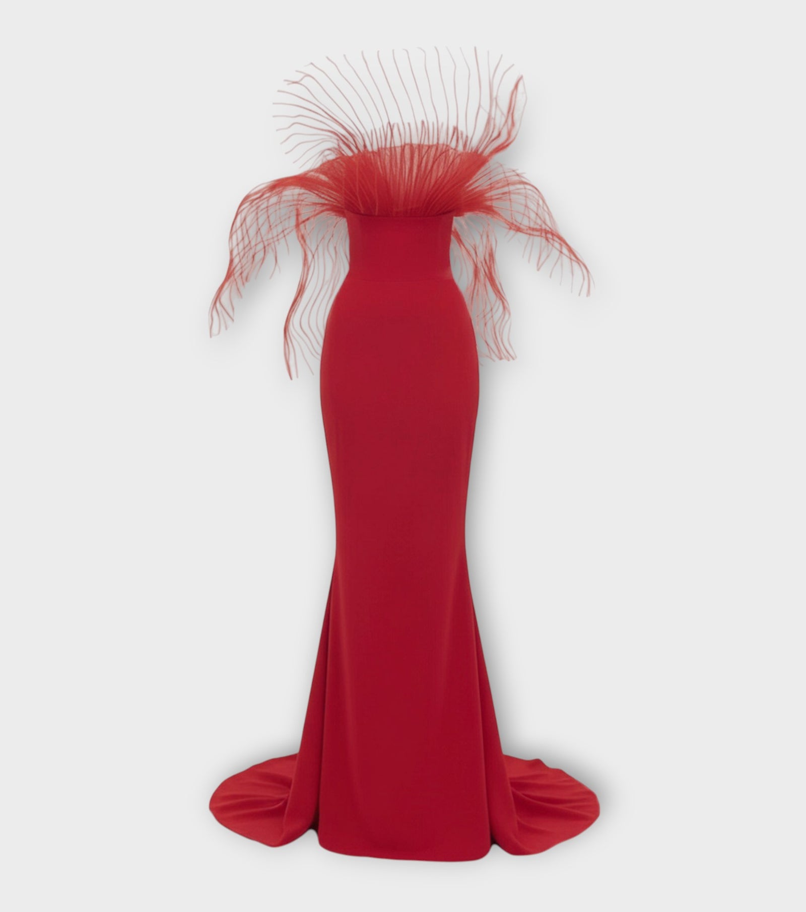 Red Marmaid Structured Gown