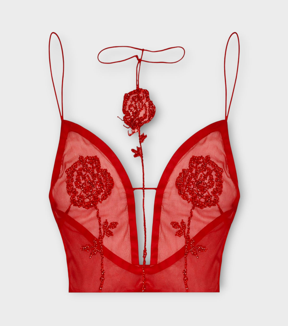 Rose Sheer Top | Red