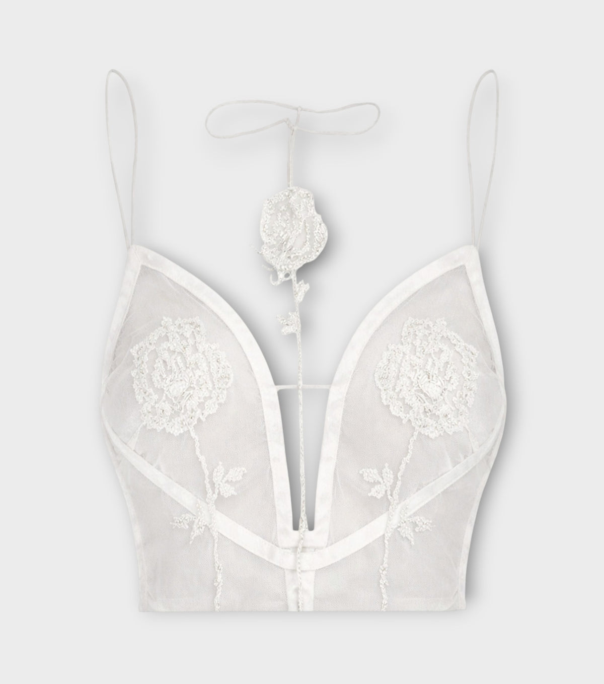 Rose Sheer Top | White
