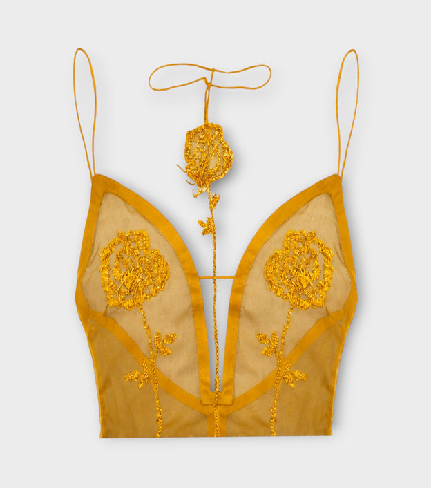 Rose Sheer Top | Yellow