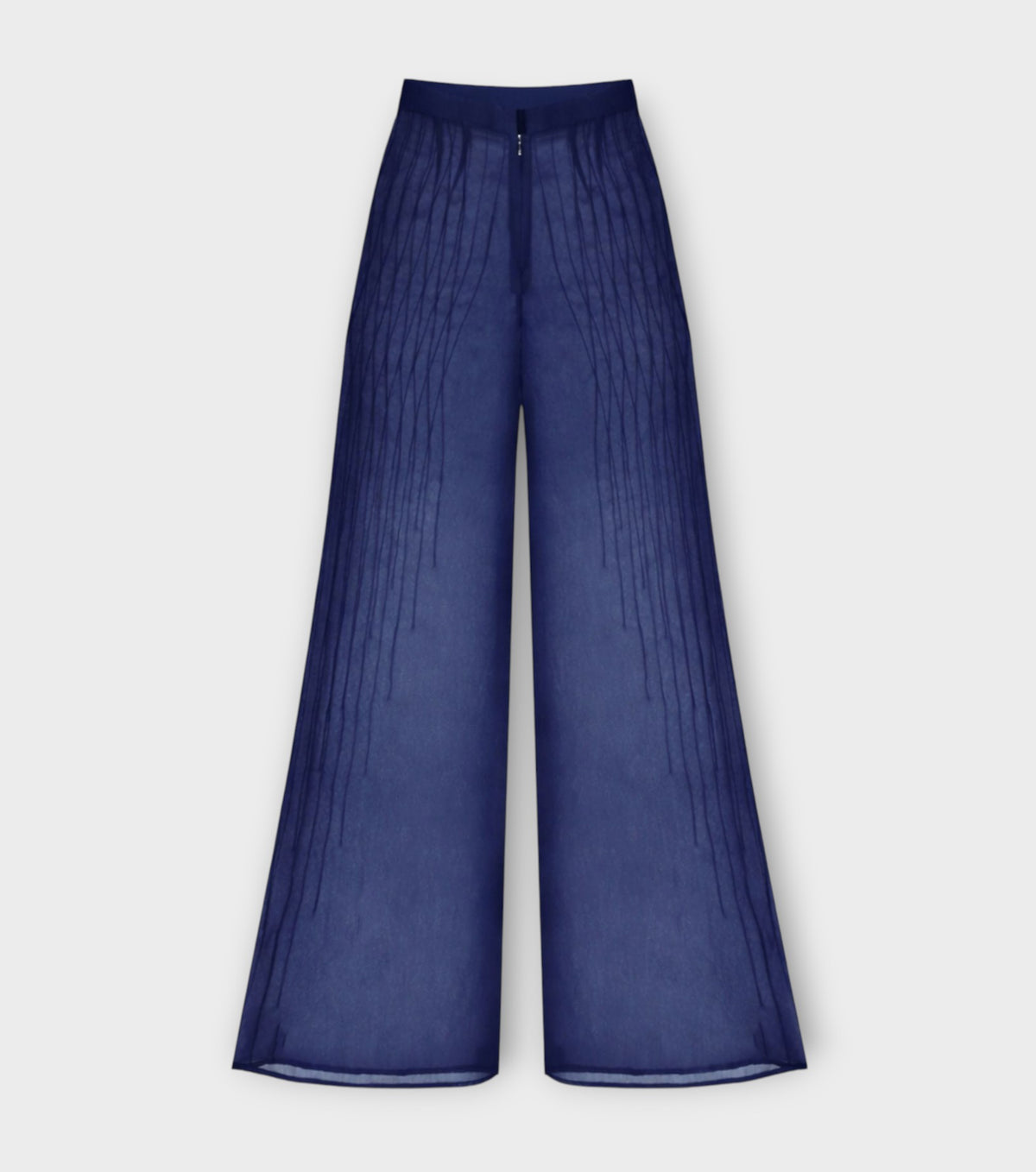 Sheer Pin Tuck Trousers | Blue