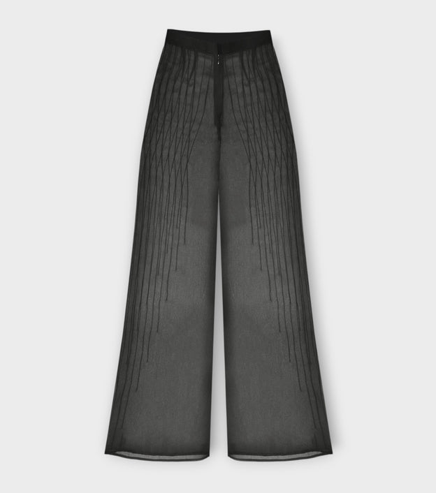 Sheer Pin Tuck Trousers