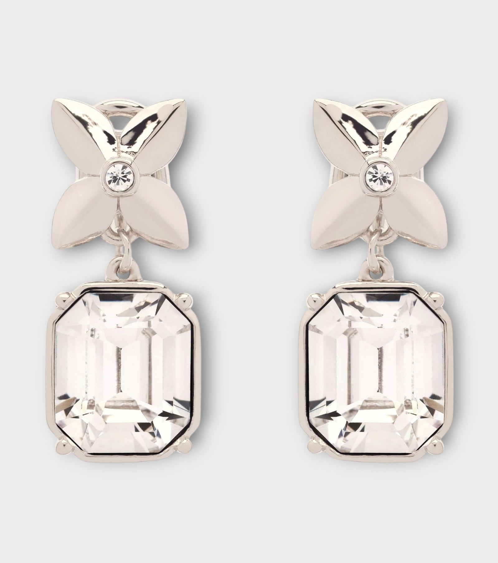 Platinum Flower Earrings