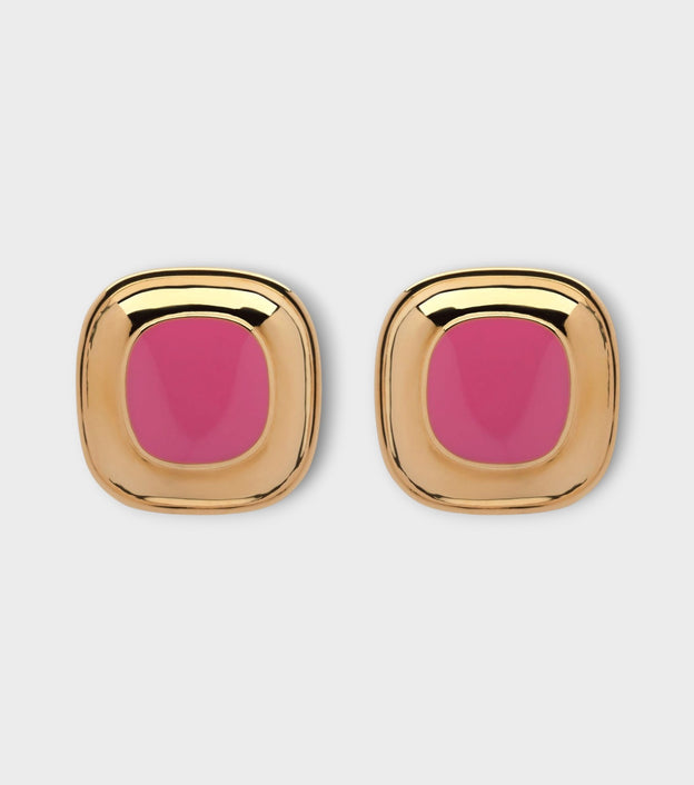 Rose Enamel Earrings