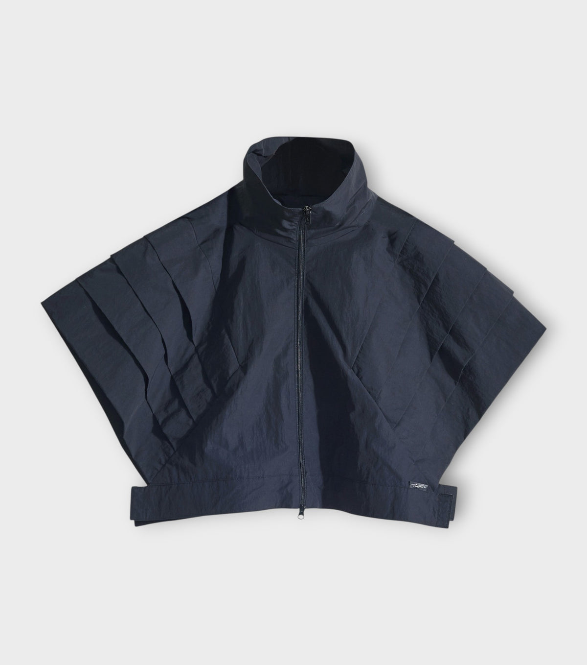 Black Extended Shoulder Full-Zip Vest