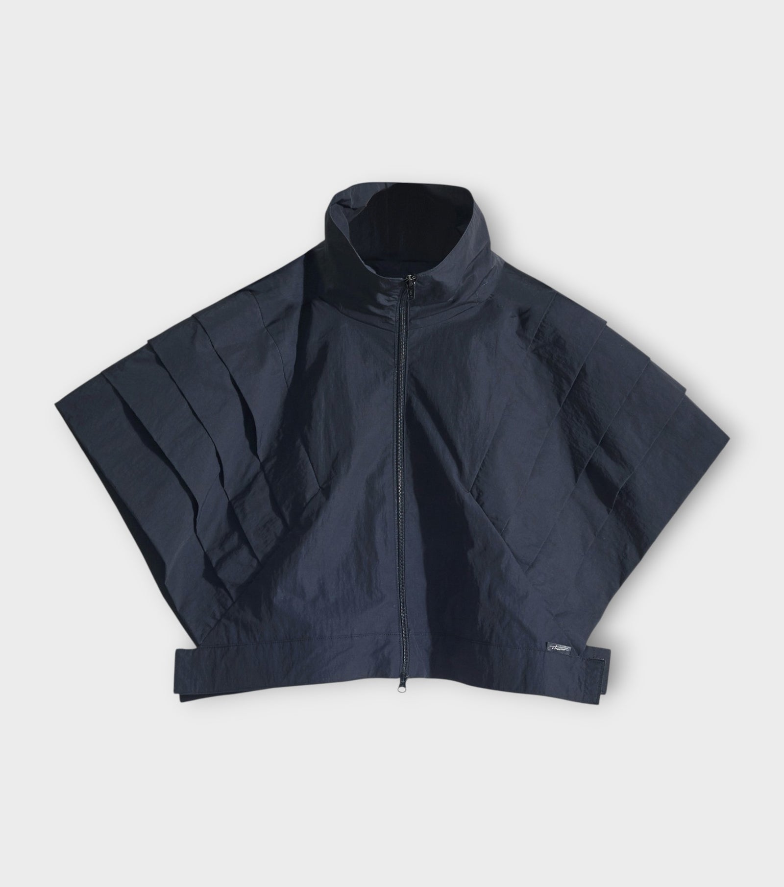Black Extended Shoulder Full-Zip Vest