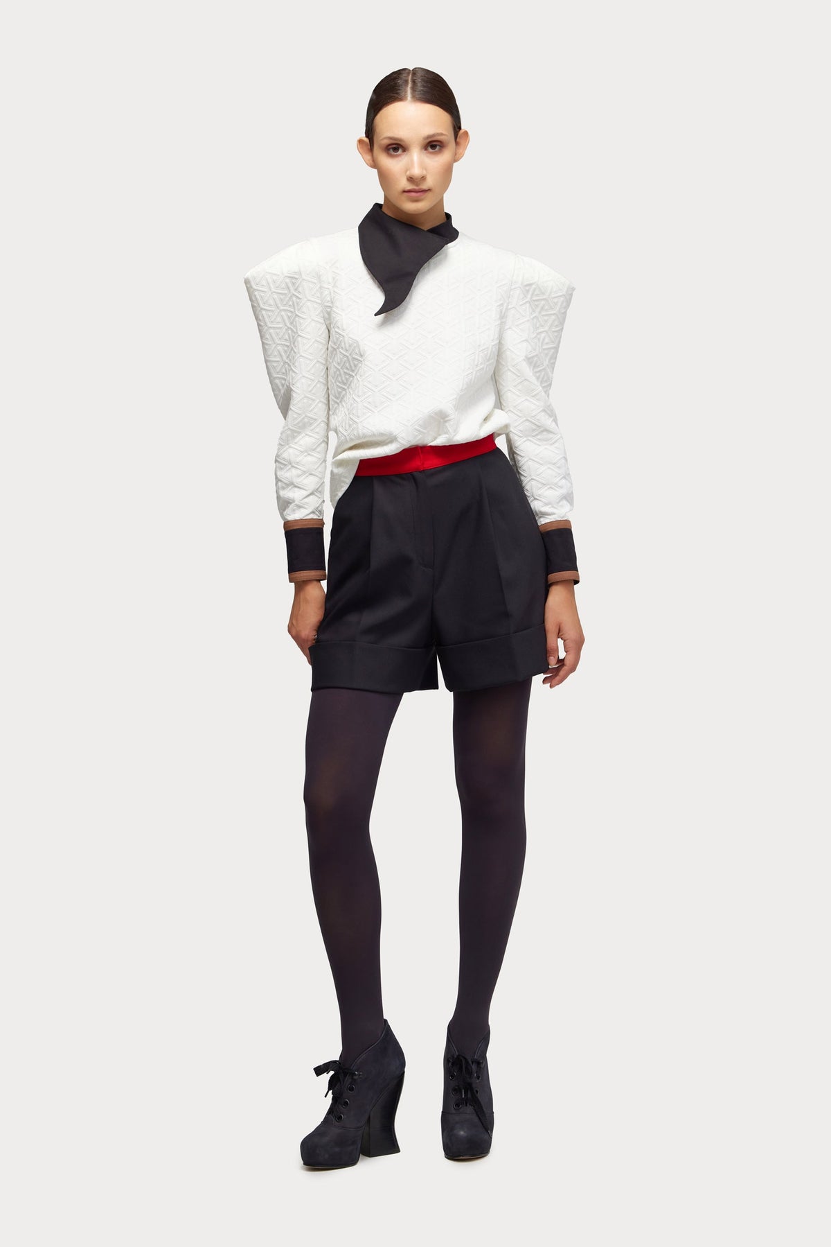 JULIA ALLERT - Asymmetrical Collar Blouse | White, buy at DOORS NYC