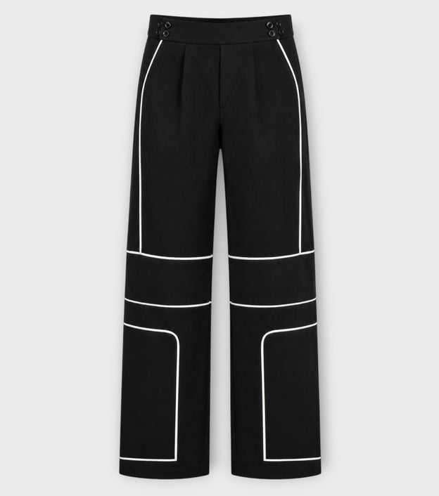 FLARED REFLECTIVE PANTS | Black