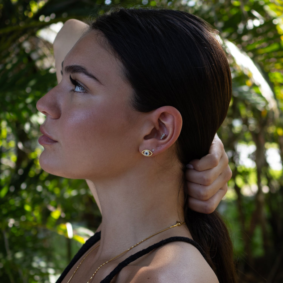 Sapphire Evil Eye Earrings