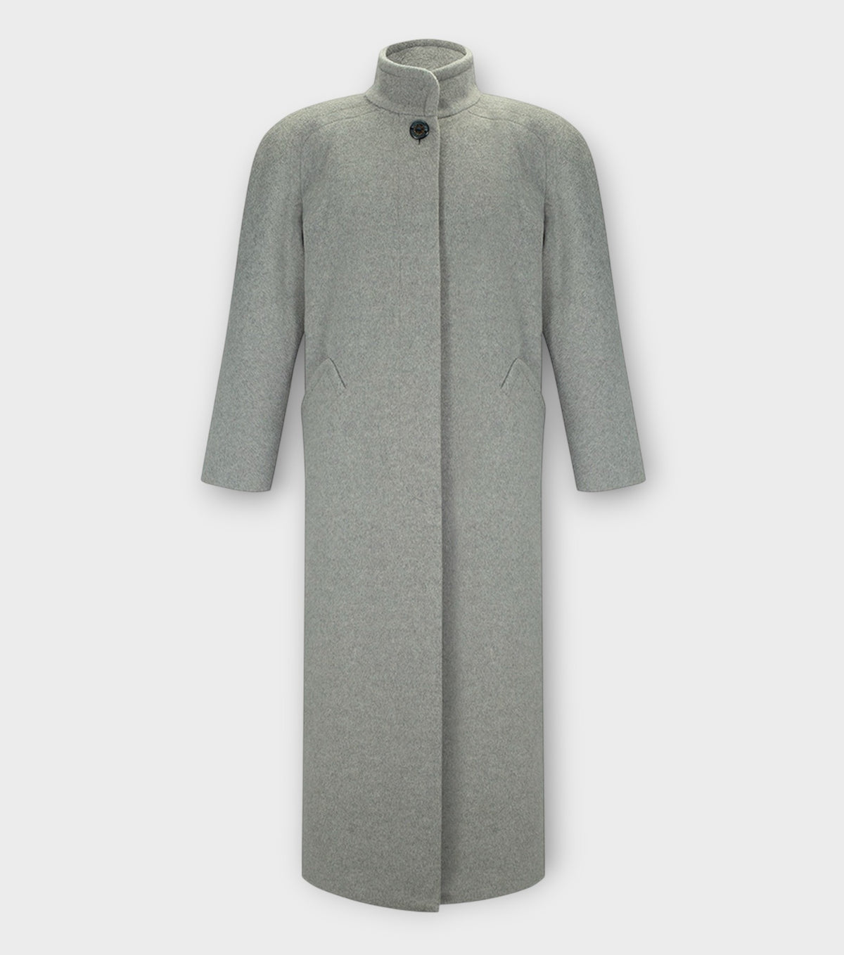 Grey Maxi Coat with Vintage Buttons