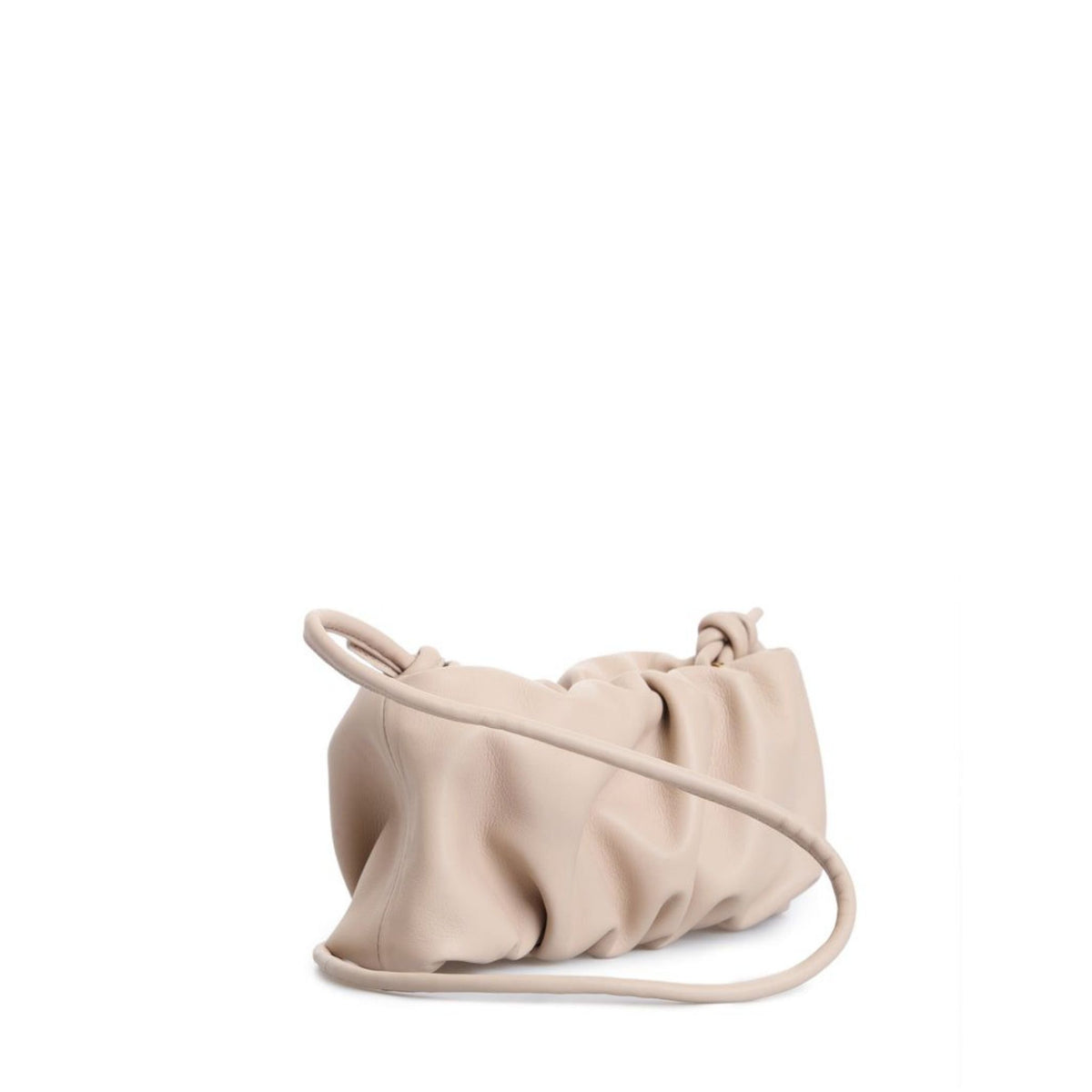 Beige handbag on a white background
