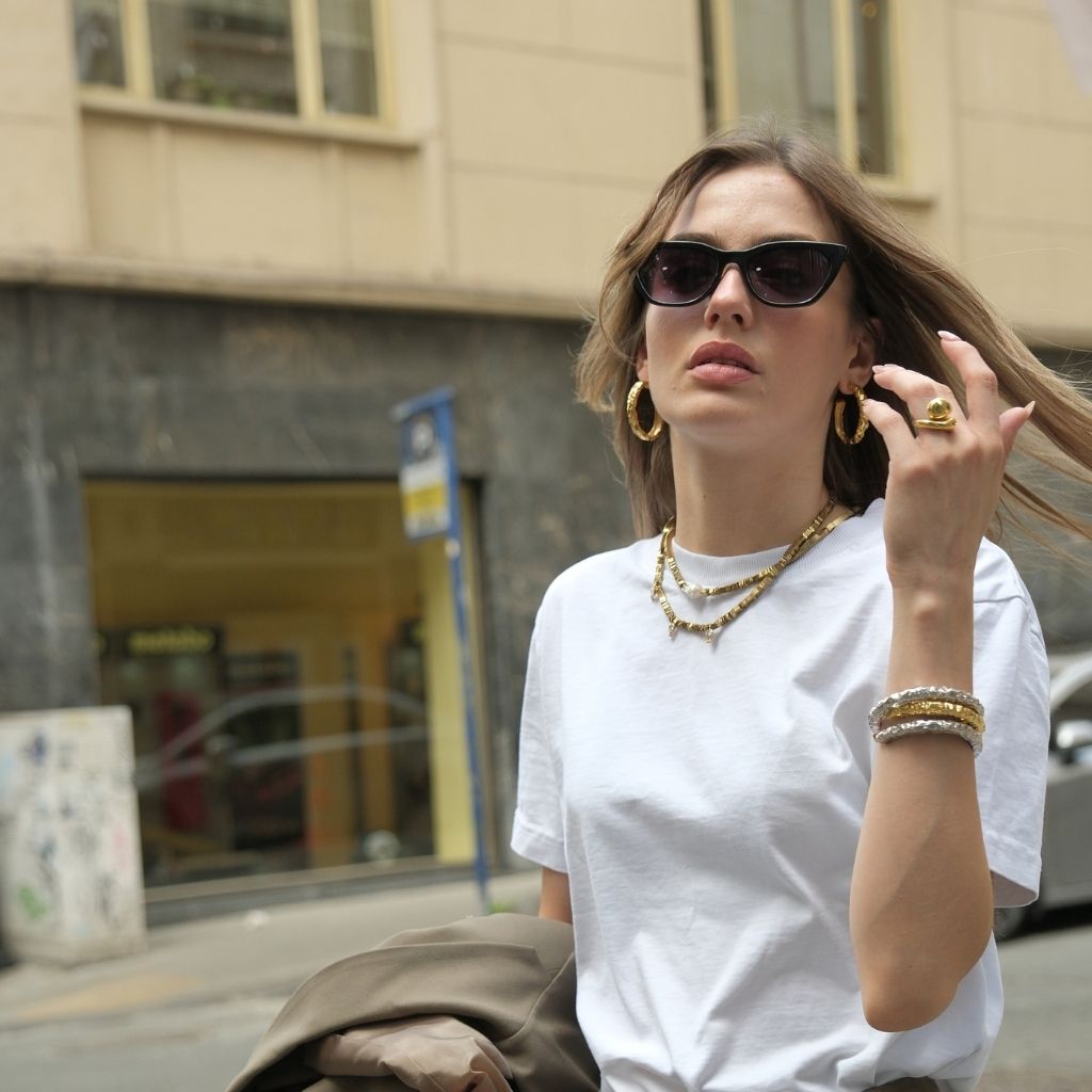 LINYA JEWELLERY - Hematite Stone Necklace, buy at DOORS NYC
