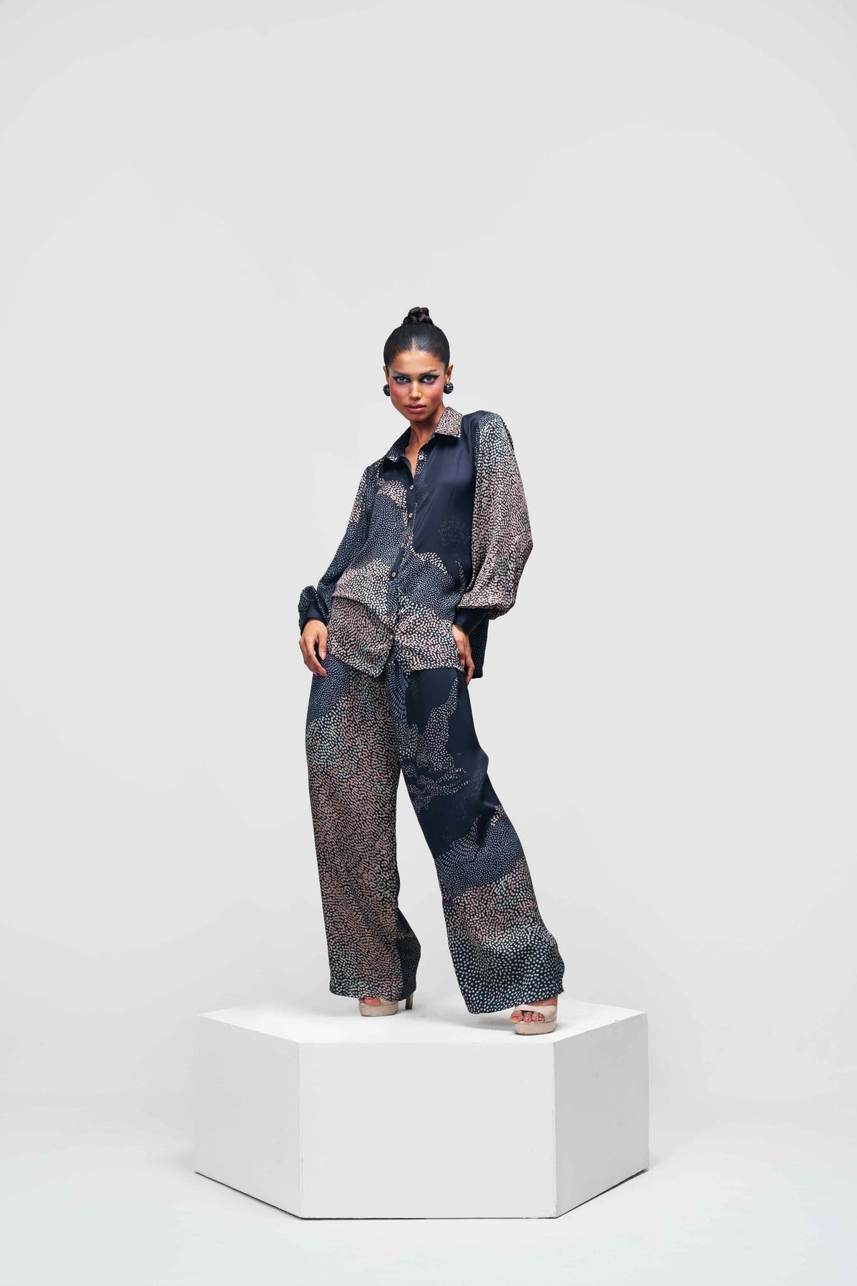 IEVA - Charcoal Grey Rust Fluid Trousers, worn, buy at DOORS NYC