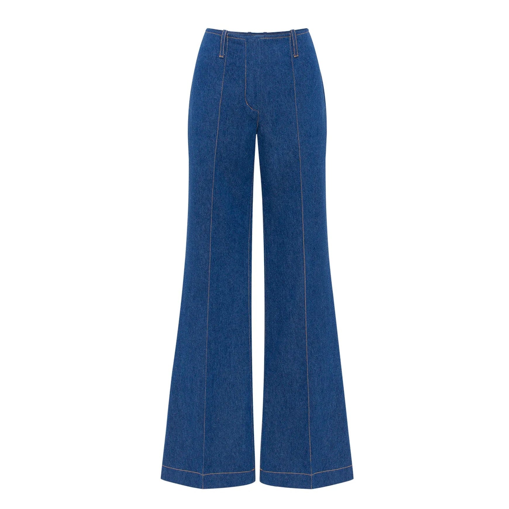 Blue jeans on a white background