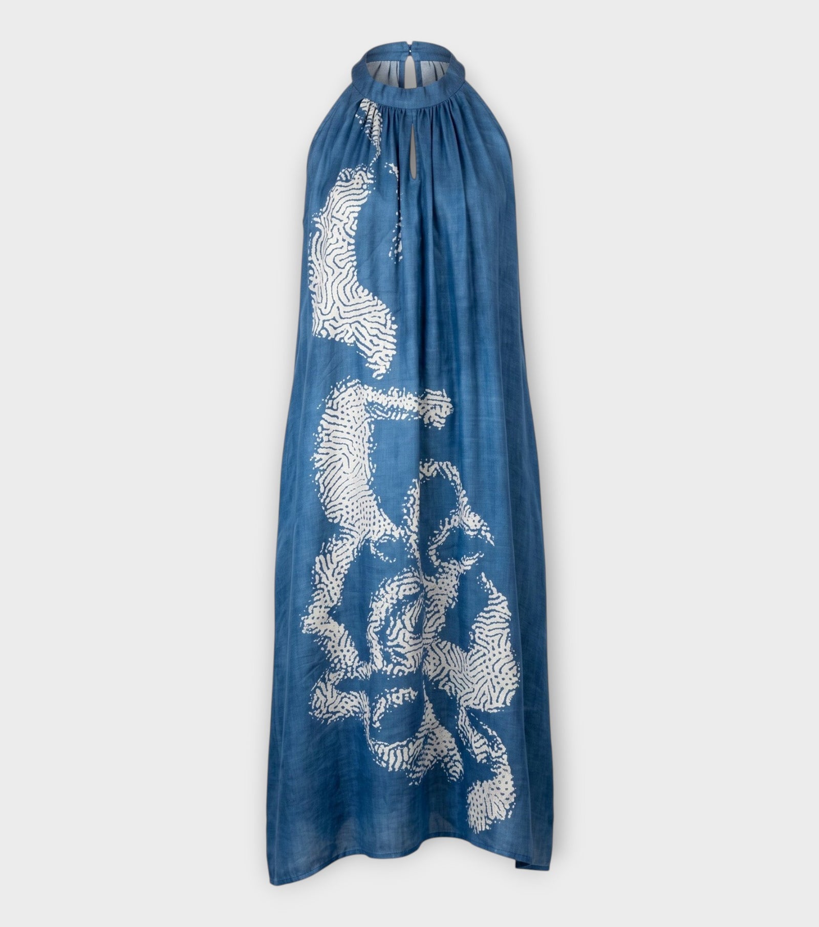 Indigo Ivory Halter Midi Dress