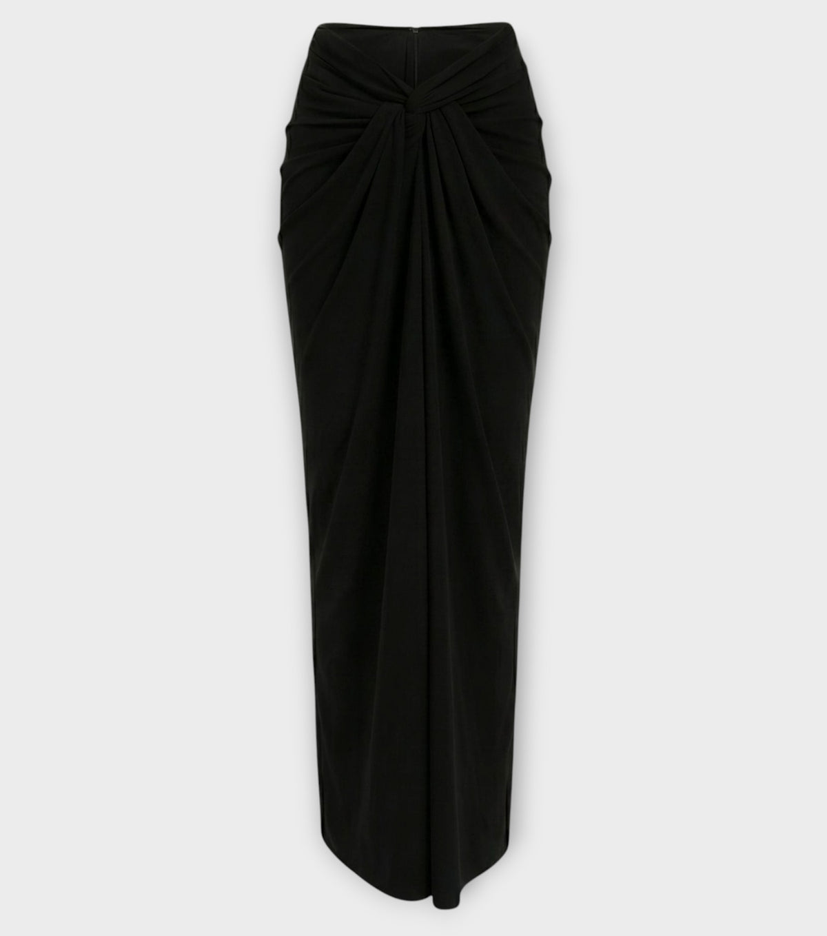 Black Sari-Draped Maxi Skirt