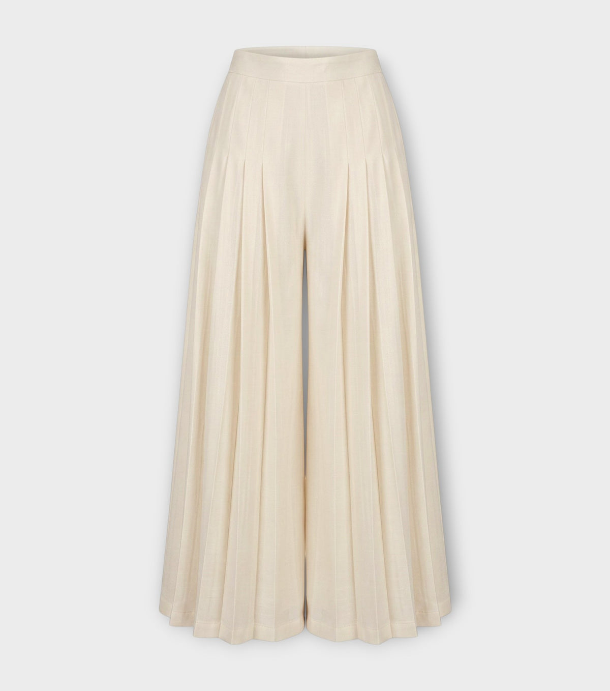Ivory Indigo Wide Pleated Trousers