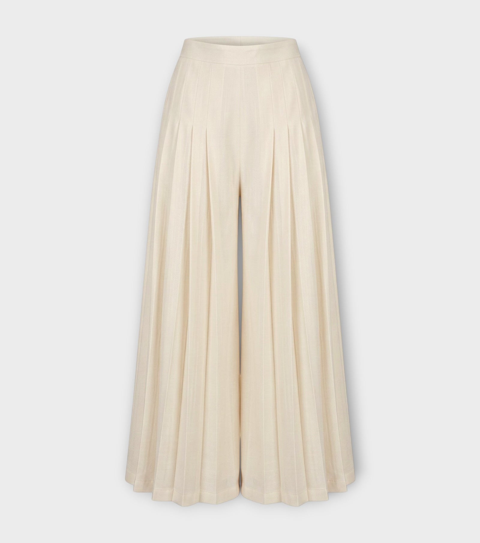 Ivory Indigo Wide Pleated Trousers