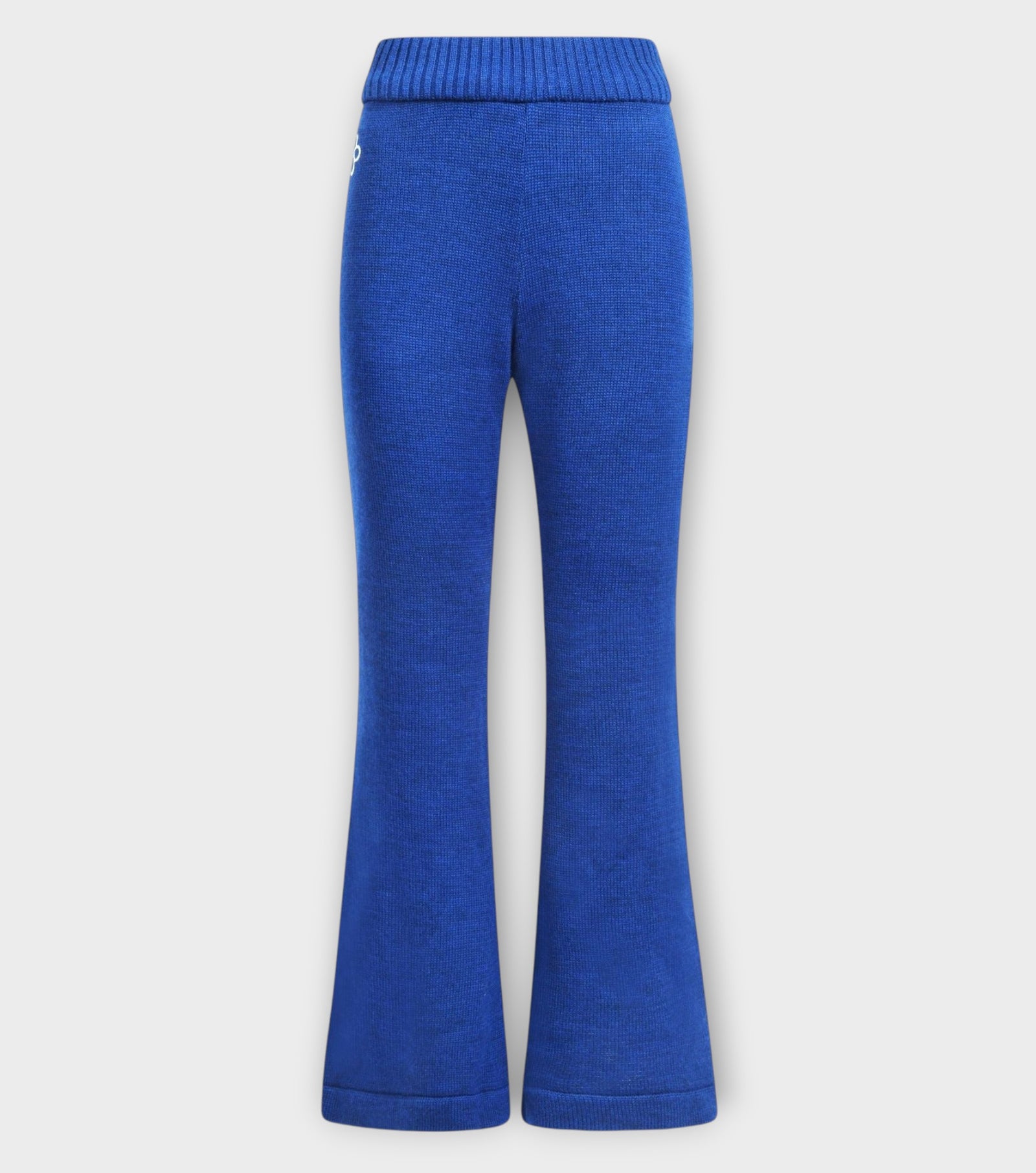 Ivory Merino Wool Flared Knit Pants
