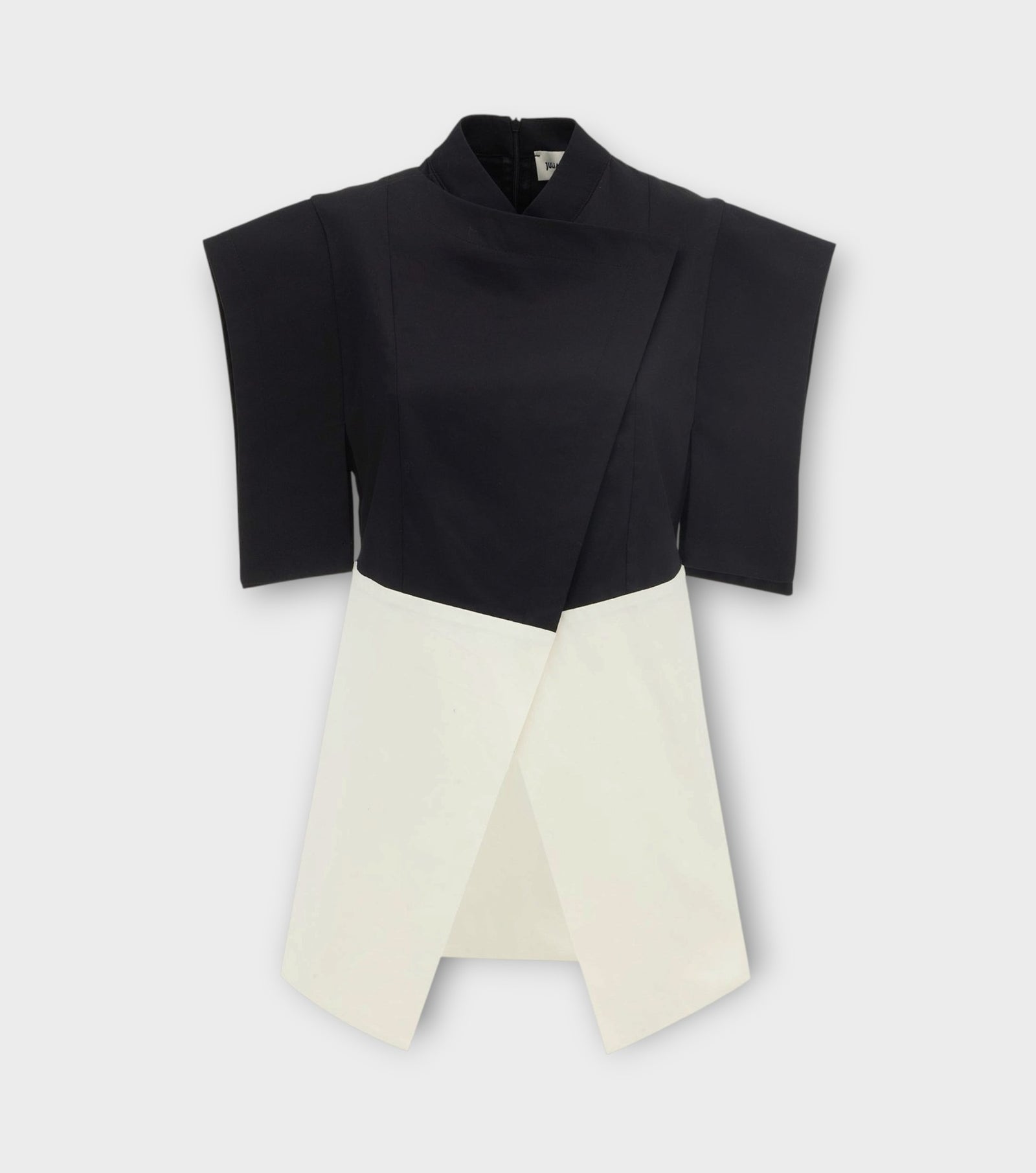 Asymmetric Colour Block Top - Black & White