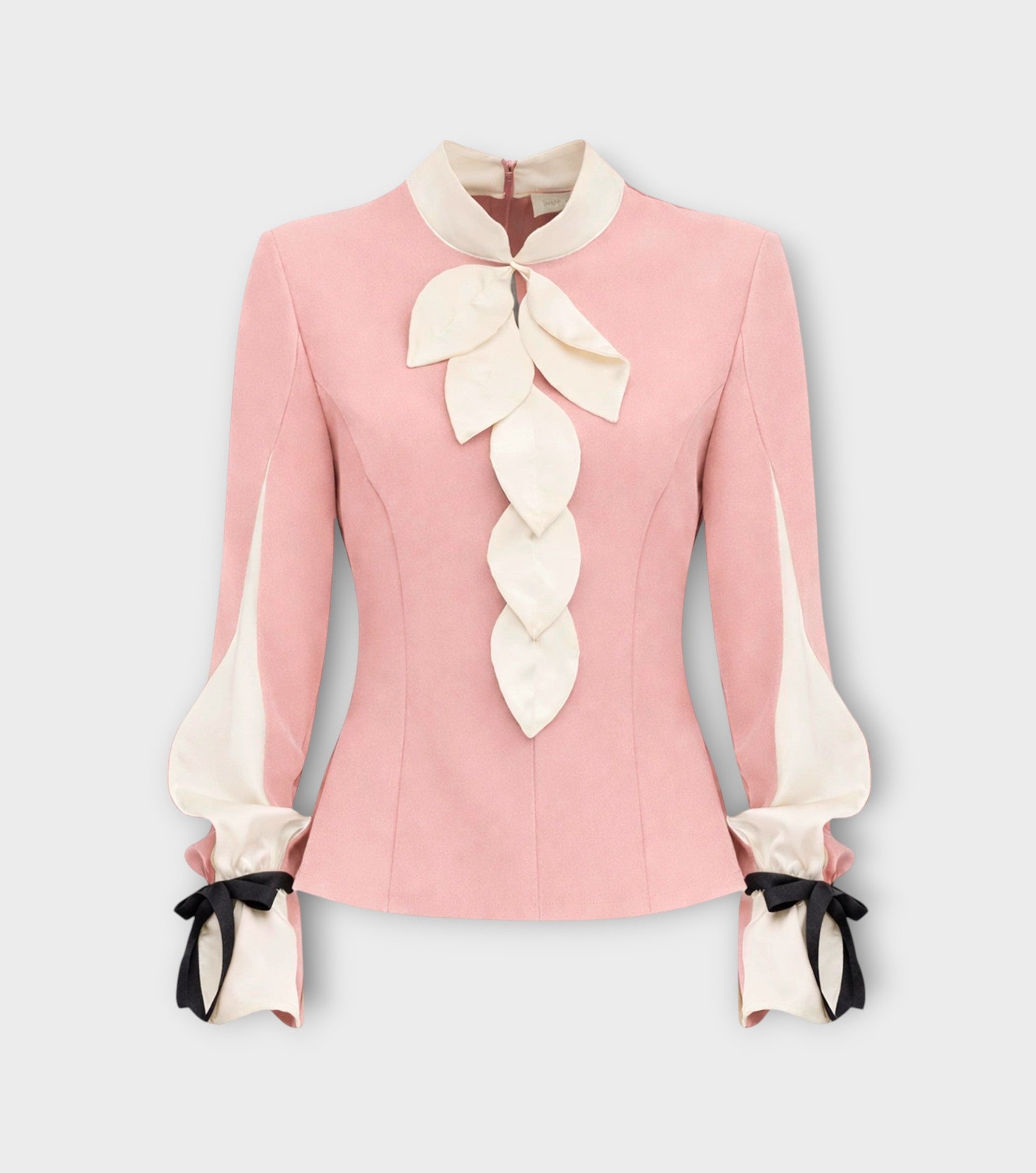 Elegant Fitted Blouse - Pale Pink