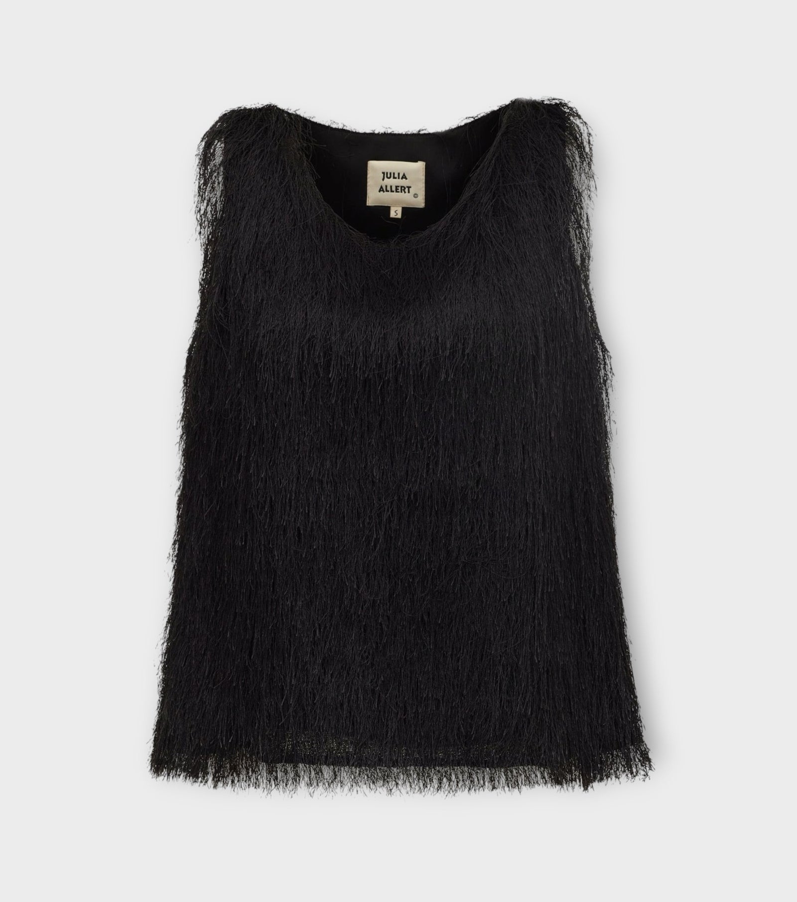 Fringe Sleeveless Top - Black