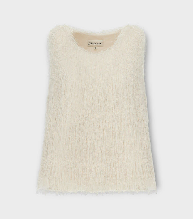 Fringe Sleeveless Top - Ivory