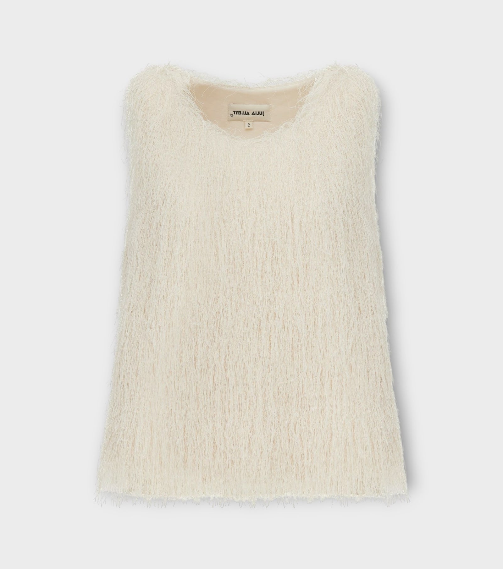 Fringe Sleeveless Top - Ivory