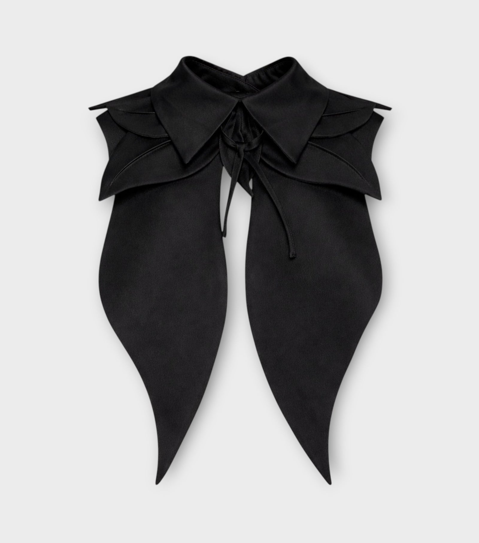 Oversized Satin Bib Collar - Black