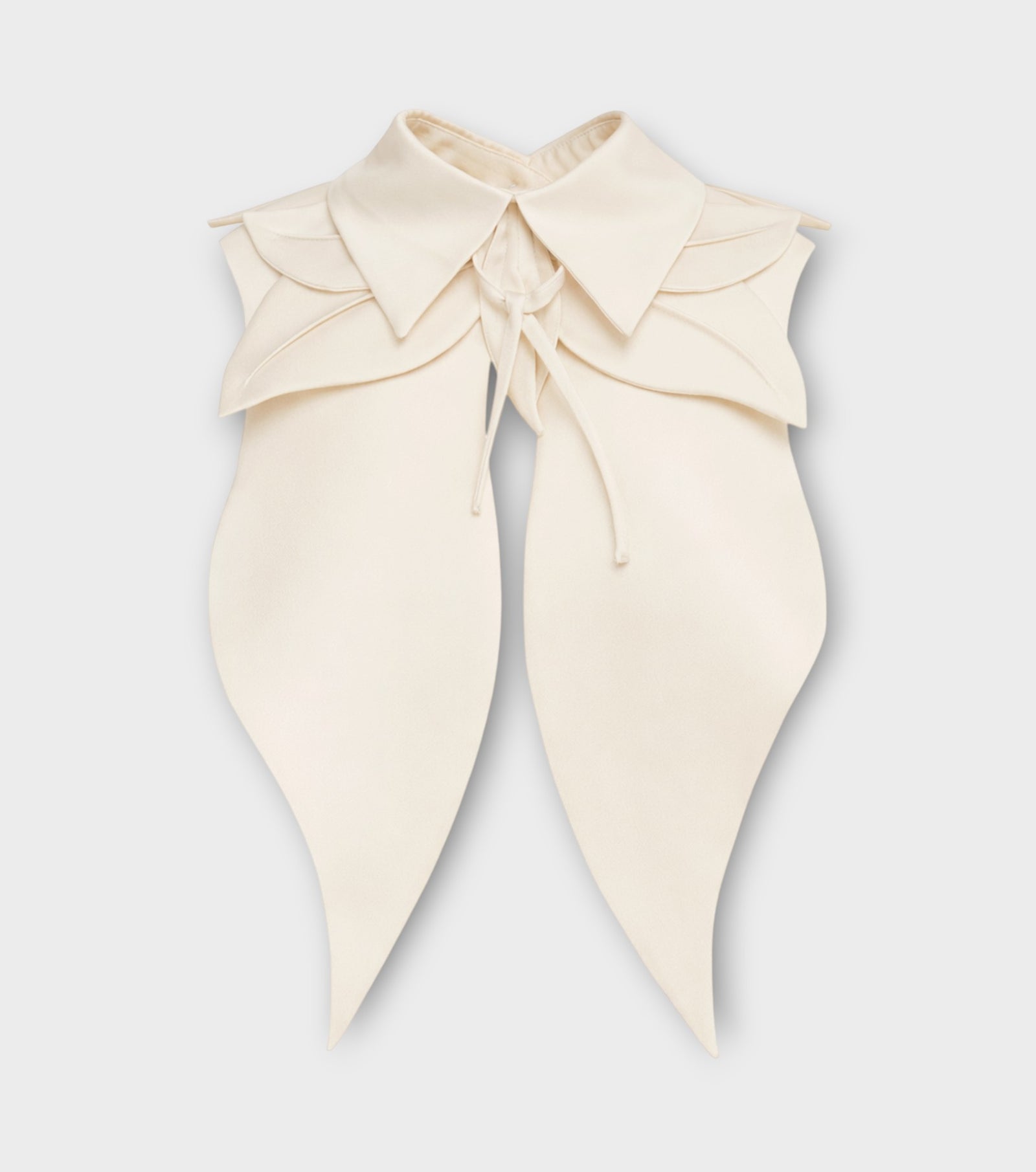 Oversized Satin Bib Collar - Ivory