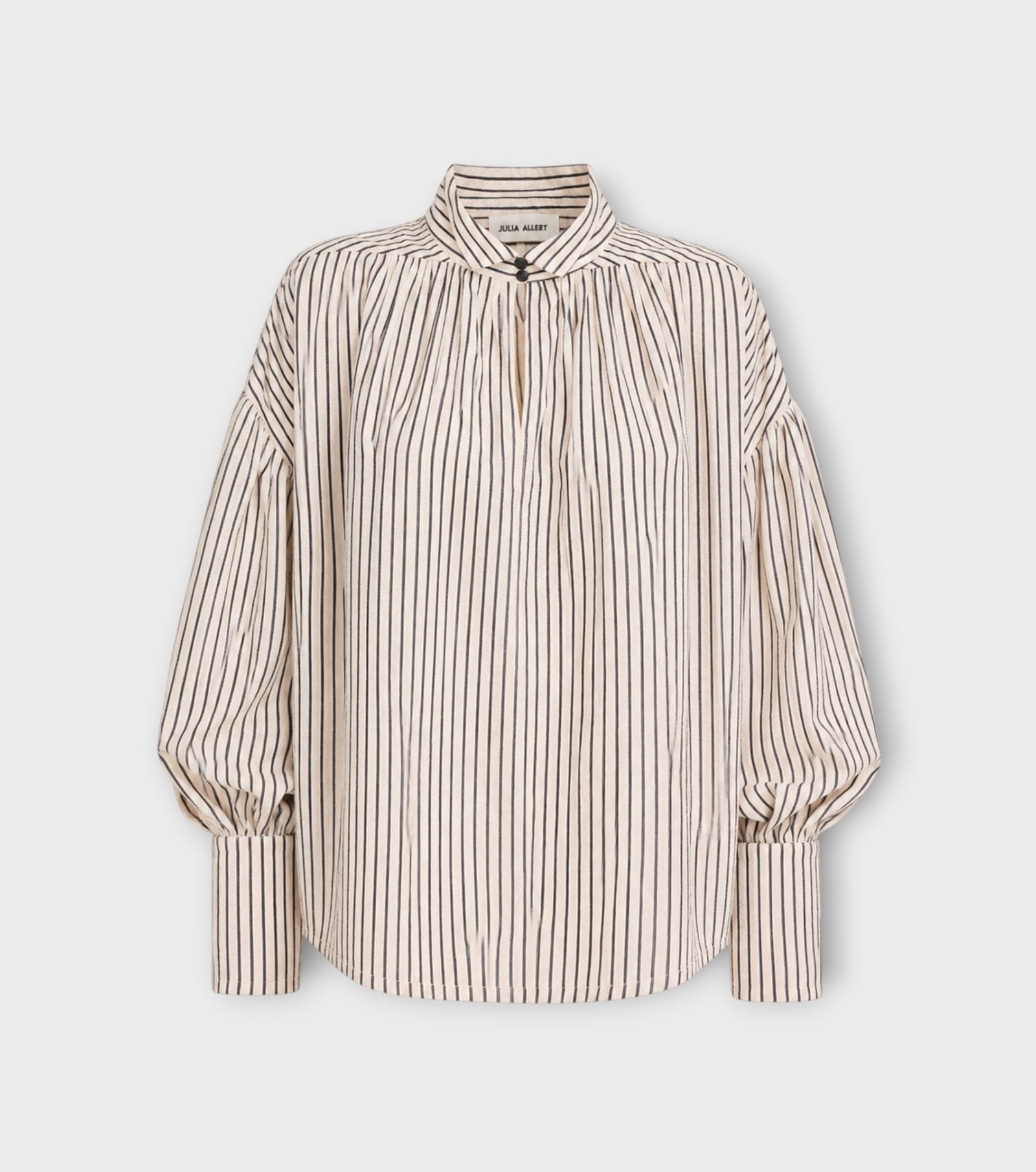Striped Oversized Long Sleeve Blouse | Ivory
