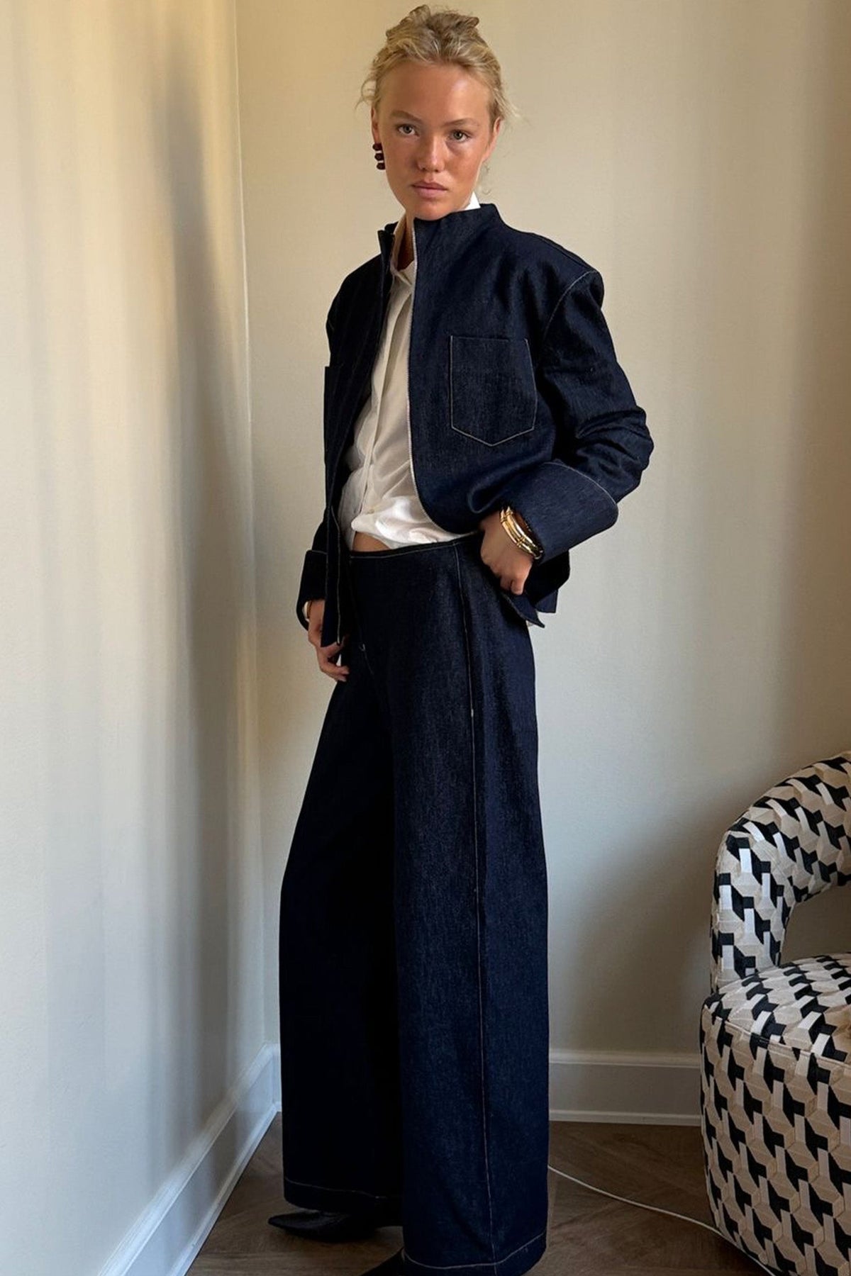 FARAH SEIF - Solin Oversized Denim Jacket, buy at DOORS NYC