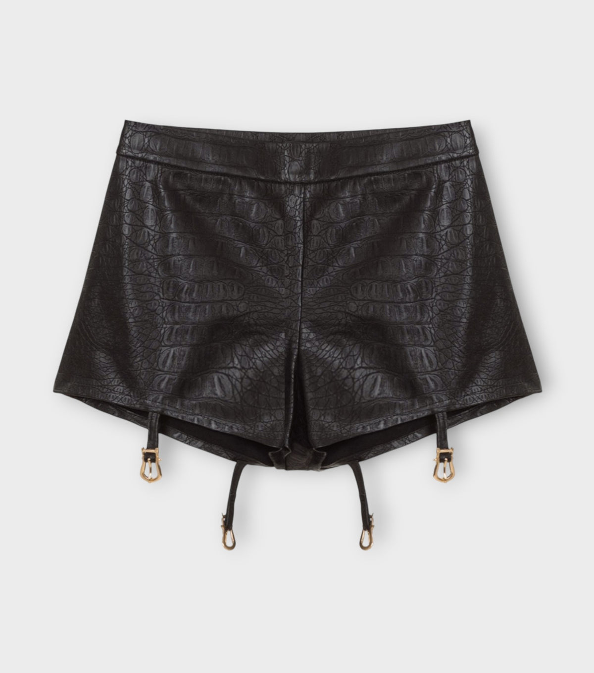 Croco Leather Micro Shorts