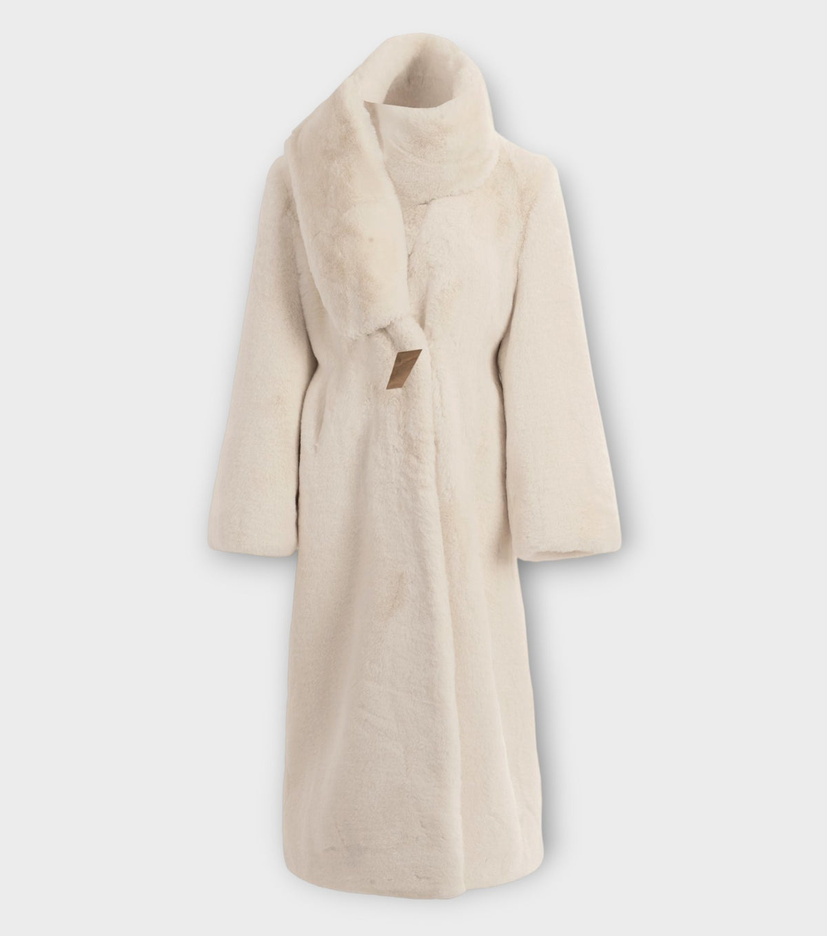 Fur Maxi Coat With Shawl Collar
