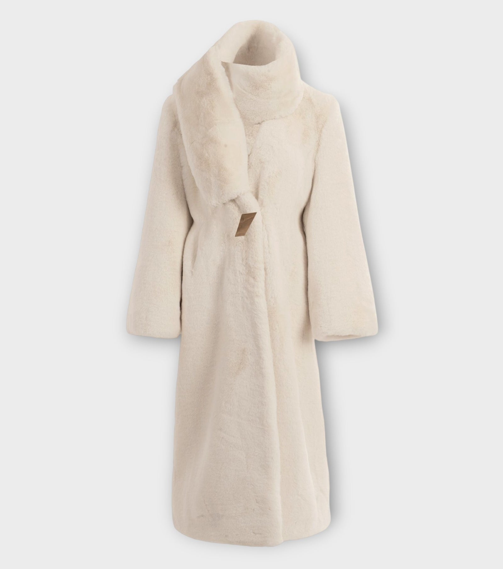 Fur Maxi Coat With Shawl Collar