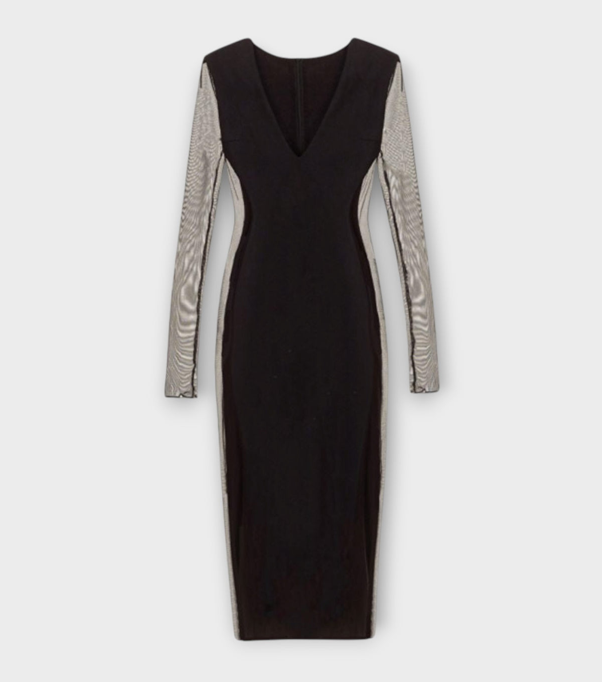 Long Sleeve Maxi Dress With Sheer Sides